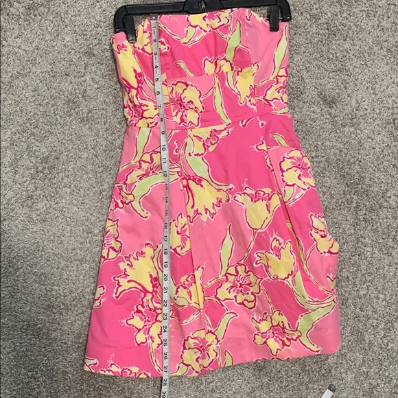 Lilly Pulitzer Blossom Pink Floral Strapless Mini Dress Size 0 - Picture 7 of 11